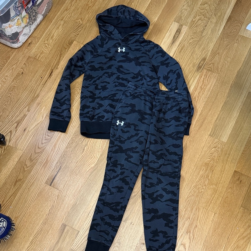 Under Armour Kids Black Camo Jogger Set